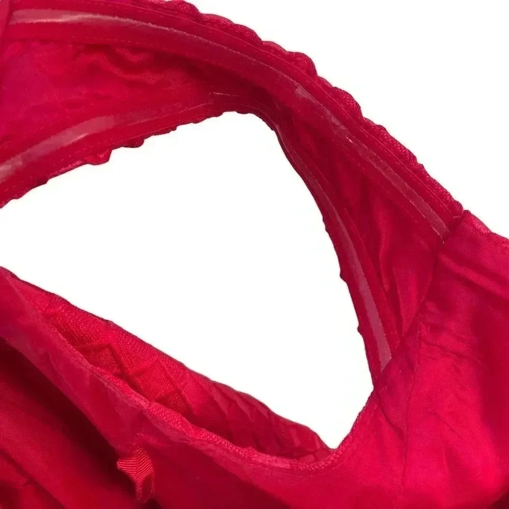 Anthropologie Red Textured Fit & Flare Dress Retro Holiday